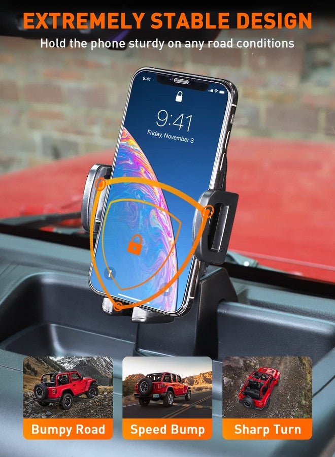 Savadicar Dash Phone Mount, Easy Clamp Smart Cell Phone Holder Compatible with 2011 2012 2013 2014 2015 2016 2017 2018 Jeep Wrangler JK JKU, Interior Accessories, Black - Image 4